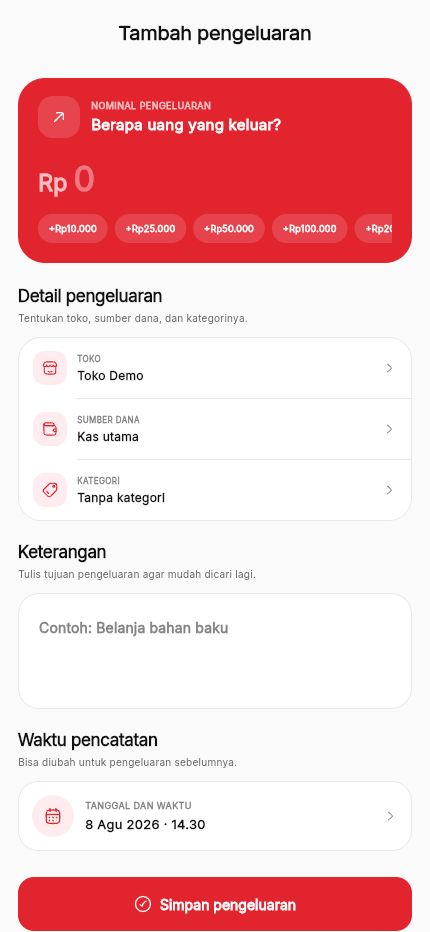 Form pengeluaran Kasora Mobile